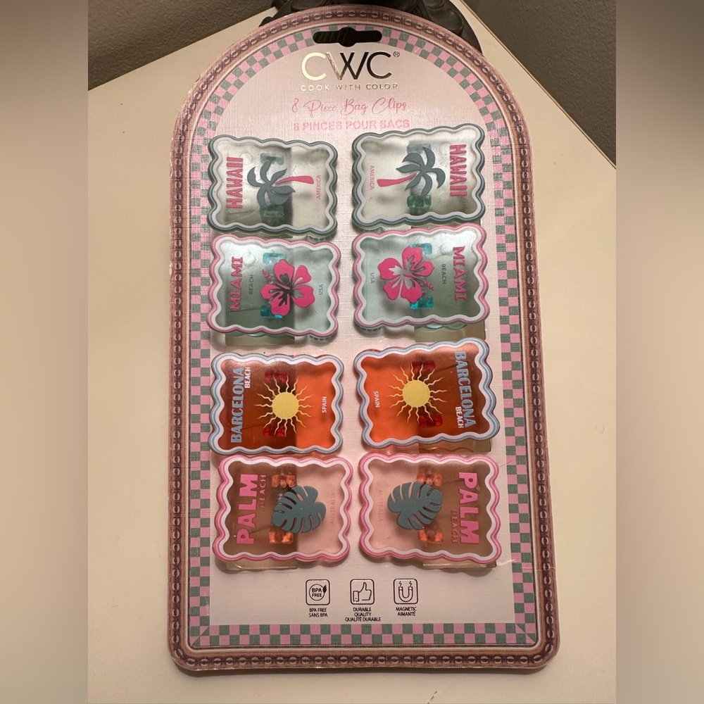 Cook With Color Bag Clips 8 Piece Set NWT